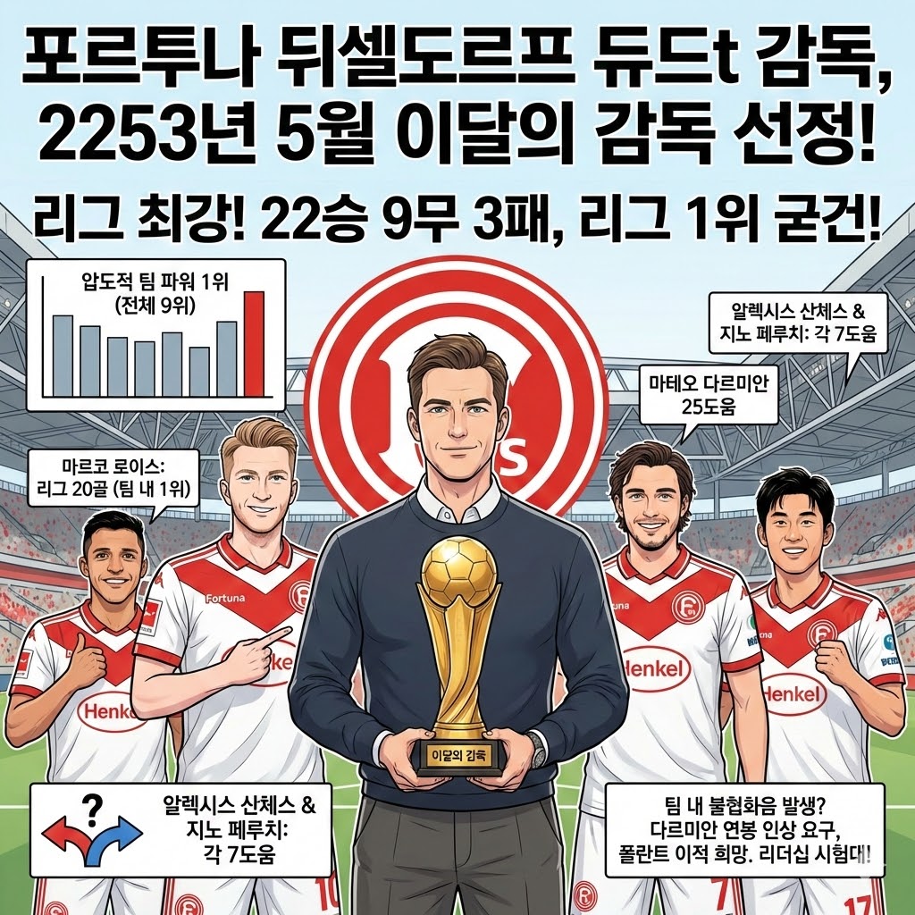 [분데스리가] 듀드t 감독, 압도적 1위! 이달의 감독